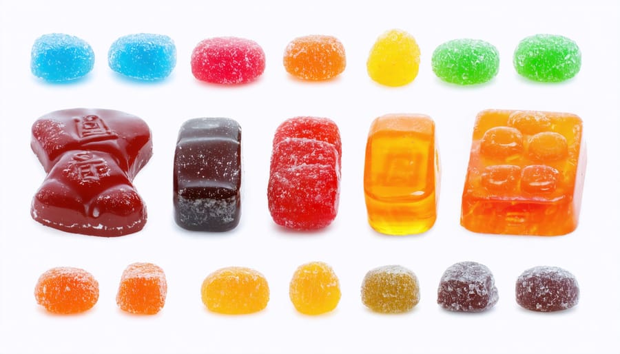 A vibrant mix of freeze dried candies showcasing their unique colors and textures