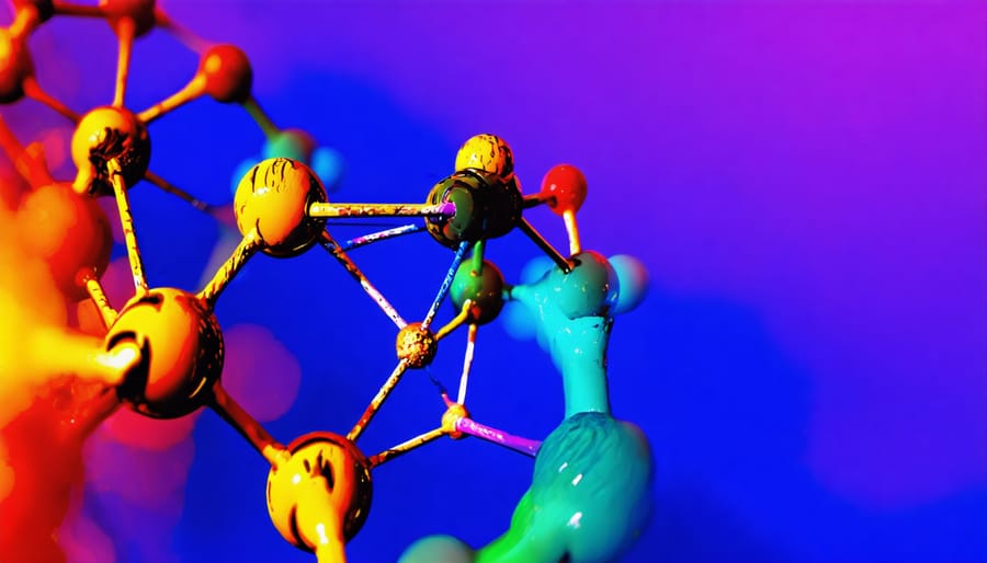 An abstract piece that visually represents the molecular composition of THCA